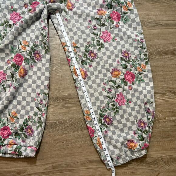 Daily Practice Floral Gingham Fleece Lined Jogger Sweatpants Size L *Rare! - Picture 5 of 6